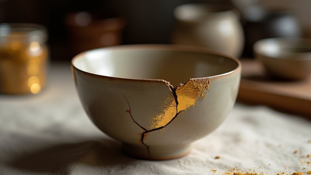 collect broken pieces gold lined repair
