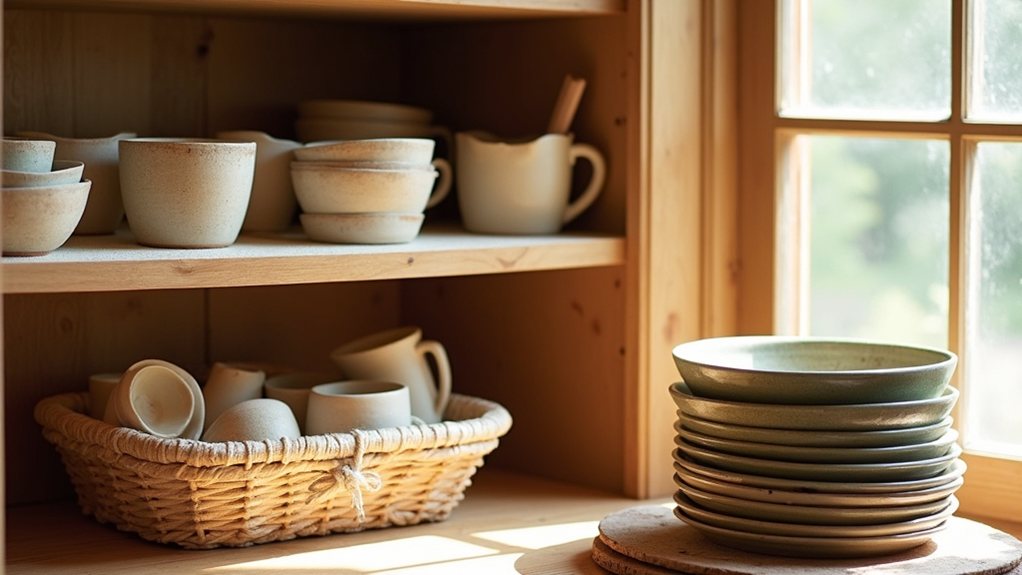padded containers sturdy shelving protect pottery